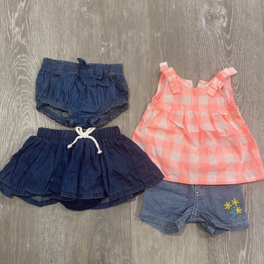 Baby Girls Denim Shorts and Skirt